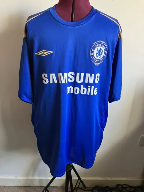 Mens Chelsea Football Club 100 Years Centenary Shirt 05/06 Home Blue Size XL