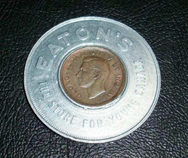 1947 Eaton's The Store For Young Canada Encased Lucky Penny Advertising Piece