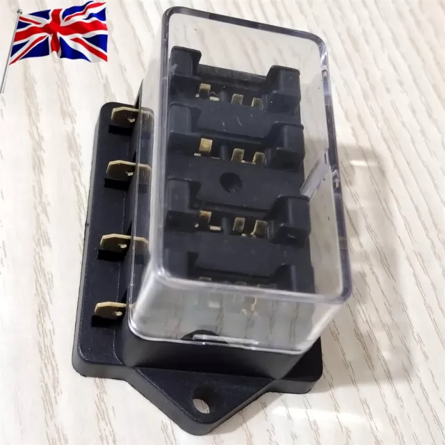 1 Pack 4 Way Car Standard Blade Fuse Holder Box