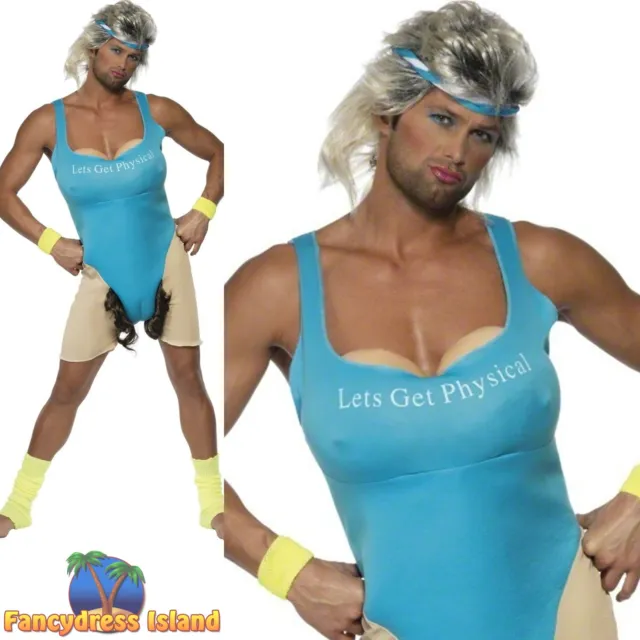 Smiffy's Men's Lets Get Physical Work Out Costume Bodysuit and Headband
