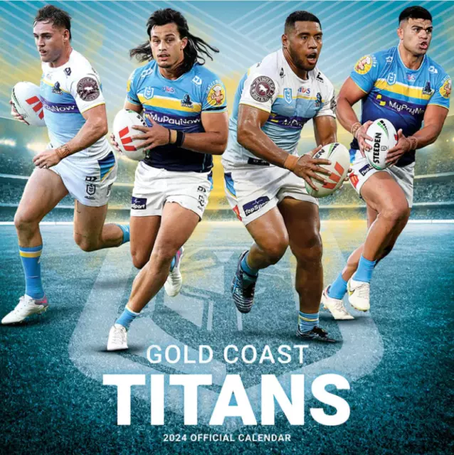 2024 CALENDAR NRL Official Wall Square Calendar Gold Coast Titans 15