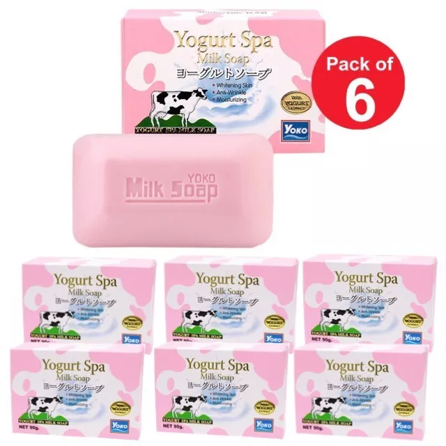 6X90G YOGUR YOKO spa jabón de leche blanqueador antiarrugas hidratar el cuerpo lavado de cara