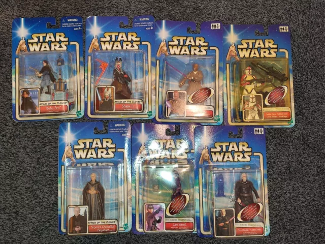 7 Different Star Wars Attack of the Clones Action Figures - New Sealed