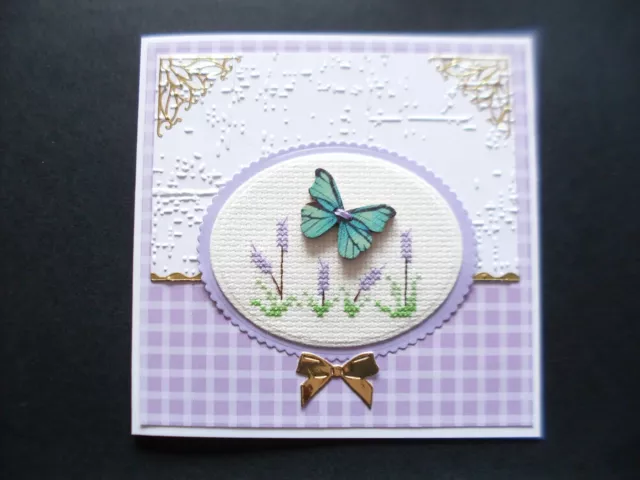 Hand Made Completed Cross Stitch  Cards  Flowers