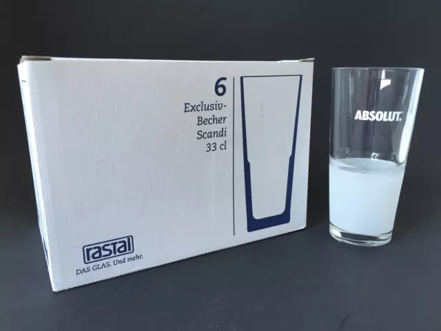 6x RASTAL ABSOLUT Vodka Glas Gläser NEU OVP Longdrink Cocktail