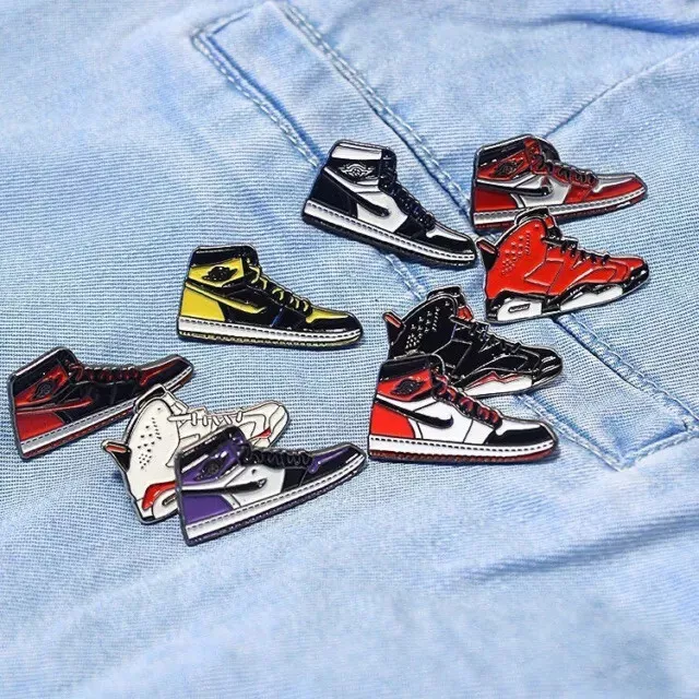 Retro Jordan Sneaker Lapel Hat Pins Button Brooches