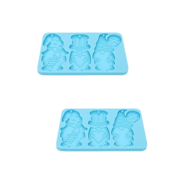 Set of 2 Gnom Schimmel Gummiformen Aus Silikon Kristall-Epoxy Schlüsselanhänger