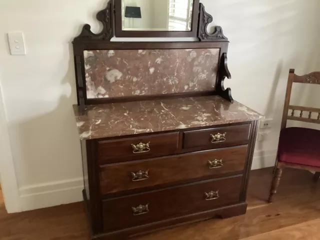 Antique Marble Top Chest Of Drawers