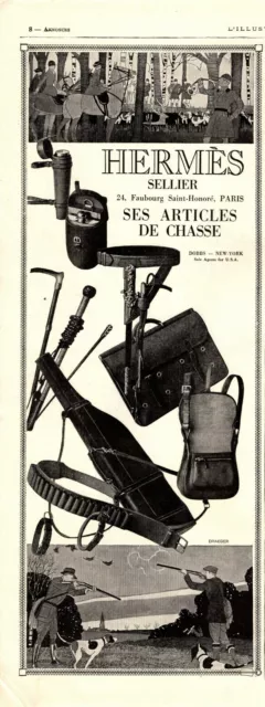 Original French Vintage Advert Ad - HERMES Hermès - Saddle Horses Hunting - 1925