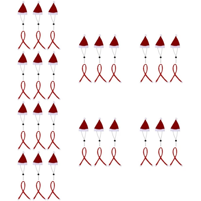 8 set sciarpa per gatti sciarpa per animali domestici mini berretto per bambole di Natale 1,2 x 40 cm rosso