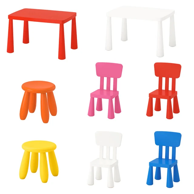 IKEA MAMMUT KINDER Tisch Stuhl Hocker Set Rosa Blau Garten Wohnen EUR