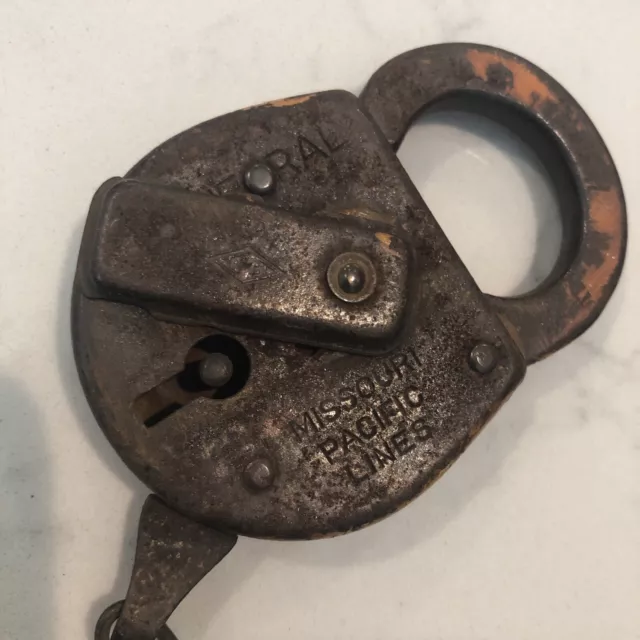 Working Missouri Pacific Railroad General Obsolete Lock Vintage Railroad Padlock