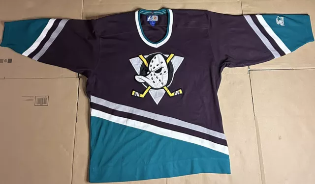 Vintage Starter NHL Anaheim Mighty Ducks Hockey Alternate Jersey Youth Boys  L/XL