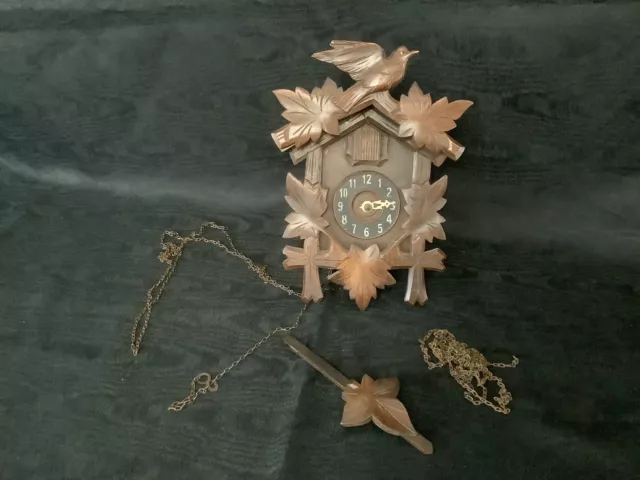 Small Black Forrest Cuckoo Clock for Restoration/ Spares or Repair ~ Antique