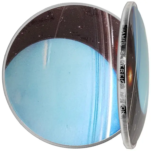 Silbermünze Uranus Sonnensystem (8.) 2022 - USA - Gewölbt - 1 Oz PP in Farbe