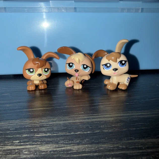 Lot De 3 Figurines Littlest Pet Shop Hasbro – Chiots Bébés 1876, 1877, 1878 – Authentiques