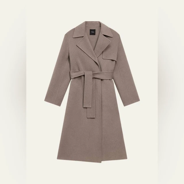 NWT THEORY OVERLAY New Divide Luxe Wool & Cashmere Coat