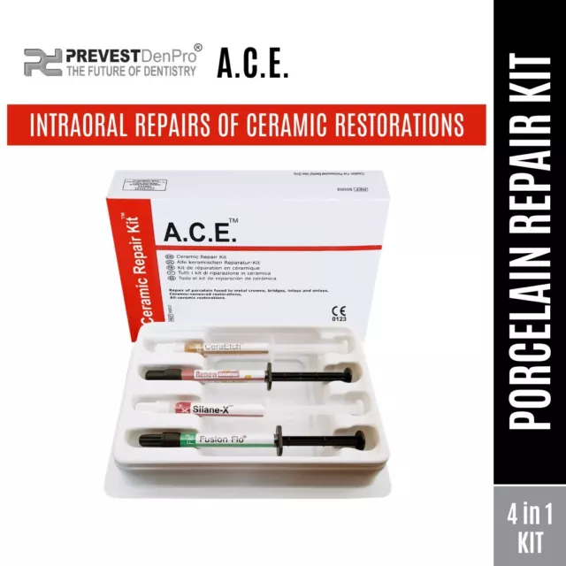 Prevest Denpro A.C.E Ceramic Repair Kit for Ceramic Veneered Restorations.