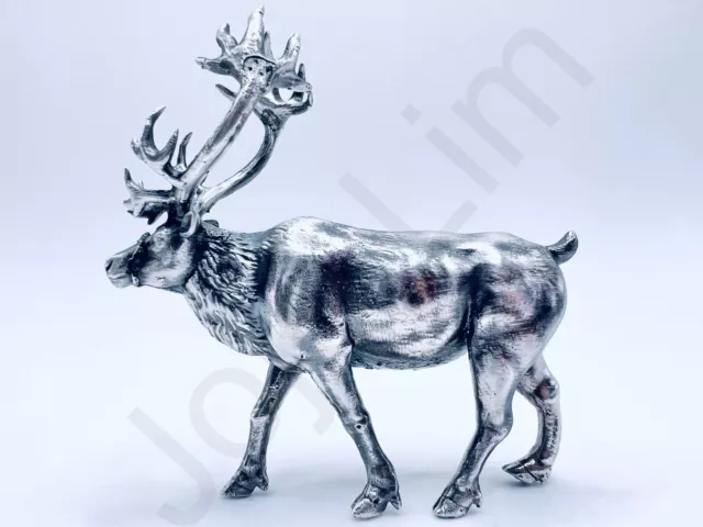 3 oz Hand Poured Silver Bar .999 Fine Stag Deer Cast Art Ingot 3D Bullion Statue