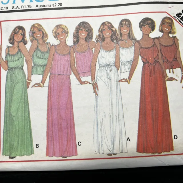 Vintage 1970s McCalls 5765 Boho Disco Dresses or Tops Sewing Pattern Small UNCUT