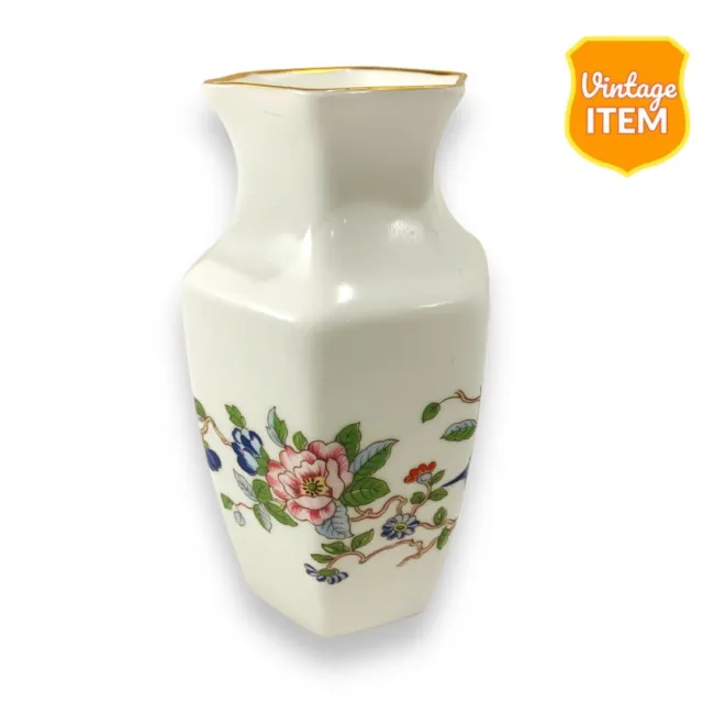 Vintage Aynsley Pembroke 4½ Violet Vase Bone China. Hand Painted with Gold Trim.