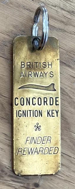 Vintage British Airways Concorde Ignition Key Joke Keyring