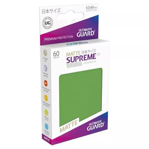 Ultimate Guard -Supreme UX Matte | Japanese Size Cardsleeves Grün