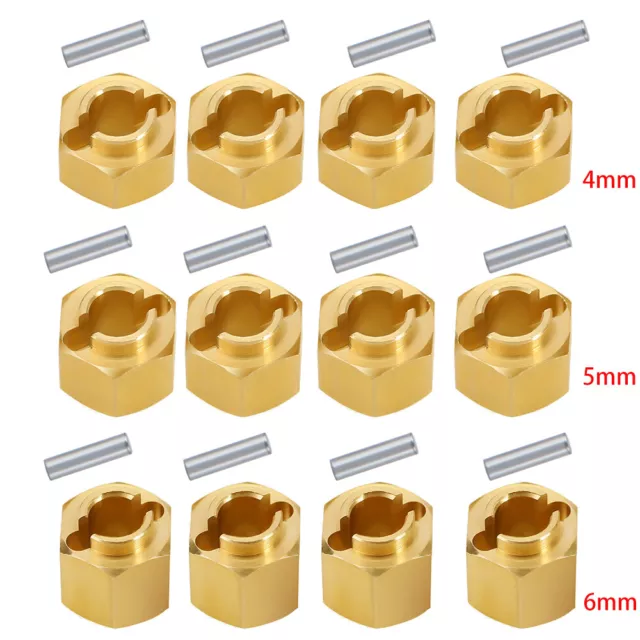 4mm/5mm/6mm Brass Wheel Hex Hub Extenders for 1/18 RC Crawler Car TRX4-M Upgrade