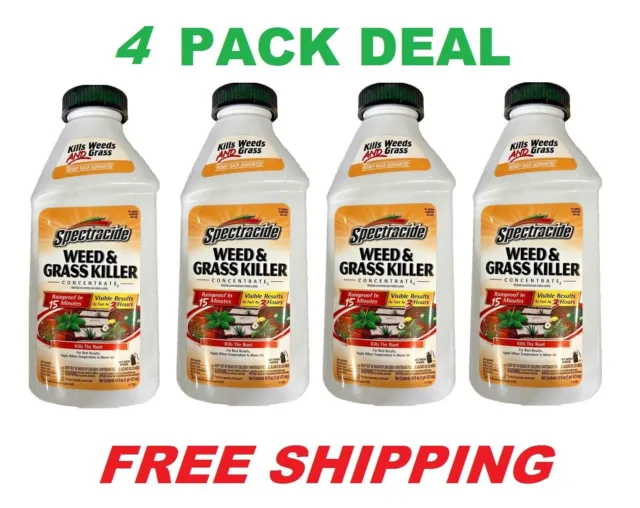 4 Pack Deal - Spectracide Weed & Grass Killer Super Concentrate Value 1/2 Gallon