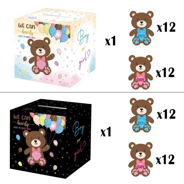 Gender Reveal Party  Gender Reveal Voting Box with 24 Boy and Girl Cards 6