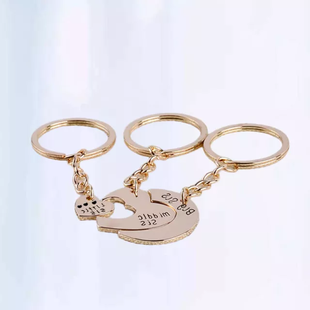 3 Pcs Sister Puzzle Keychain Heart Puzzle Keychain Bag Keychain 3