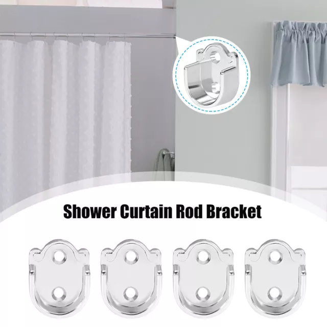 Pole Bathroom Home Shower Curtain Rod Bracket Tension Wardrobe Closet Zinc Alloy