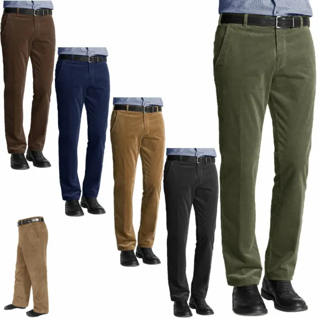 Mens Corduroy Cord Trousers Formal Smart Casual Office Plus Size Pants No Belts