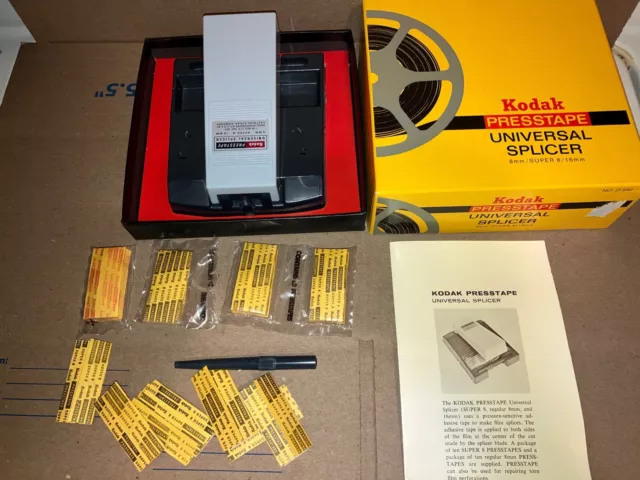 Vintage Kodak Presstape Universal Splicer Super 8/8MM/16MM Original Box