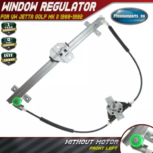 Manual Window Regulator w/o Motor Front Left for VW Jetta Golf MK II 1988-1992