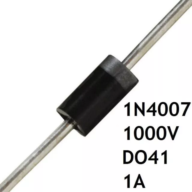 Lot de 1000 Diodes 1N4007 1000V 1A DO-41 Pont Redresseur Axial Commutateur