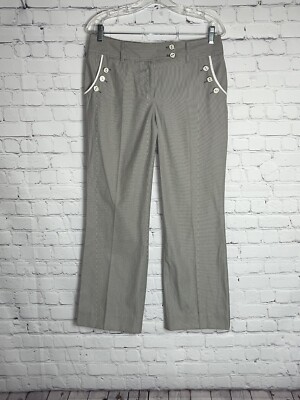 Patrizia Luca Milano Gray Striped Cropped Trouser Pants Women's Size 4