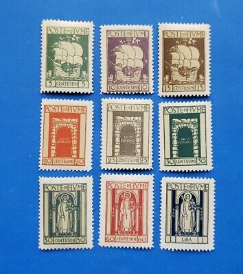 Fiume Stamps, Scott 172-180 MNH Short Set