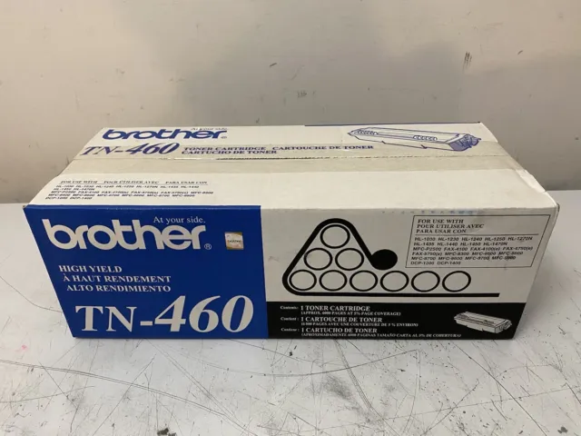 Genuine Brother TN-460 TN460 Black Toner Cartridge Brand New Factory Sealed Box