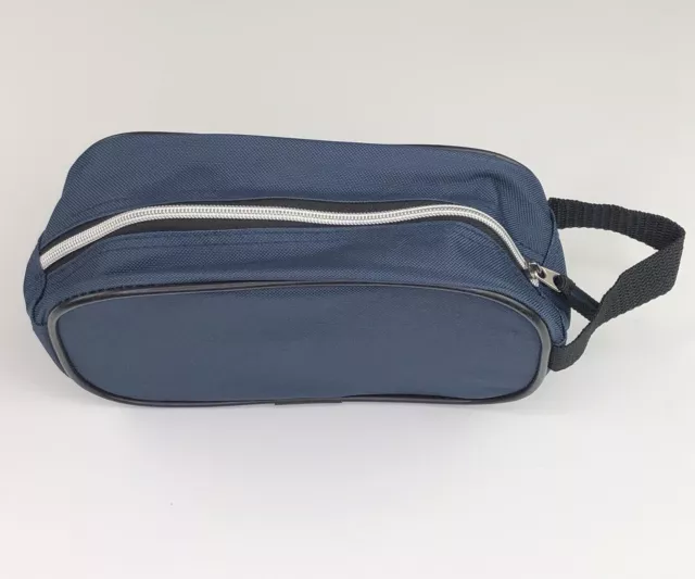 BHCC Small Travel Utility Bag Zip Top Pouch Navy Blue Cosmetic Storage 9”x 5”
