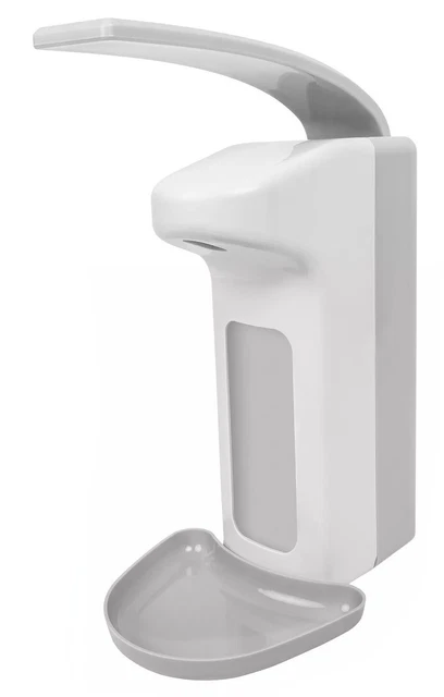 Relaxdays Eurospender, 1000 ml, Tropfschale, Armhebel, Desinfektionsmittel, Seife, Wandbefestigung, Hygienespender, weiß Relaxdays Eurospender, 1000 ml, Tropfschale, Armhebel, Desinfektionsmittel, Seife, Wandbefestigung, Hygienespender, weiß