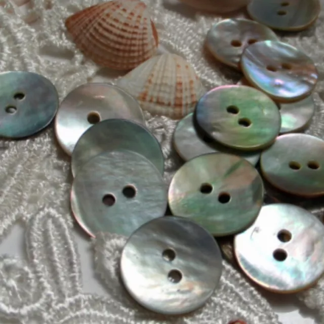 100 X Natural Mother of Pearl Round  Shell 2 Holes Sewing Buttons 10mm*tz 2