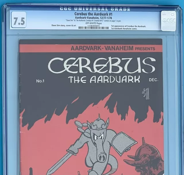 Cerebus the Aardvark #1 🌟 CGC 7.5 🌟 1st Appearance of Cerebus! Dave Sim 1977 2