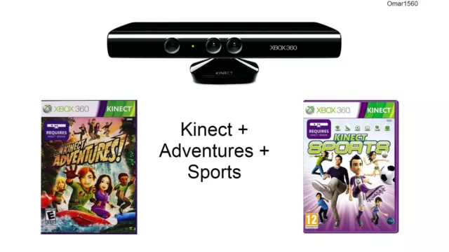 Kinect Sensor Xbox360 + Adventures + Sports GAME Bundle Without Power Supply