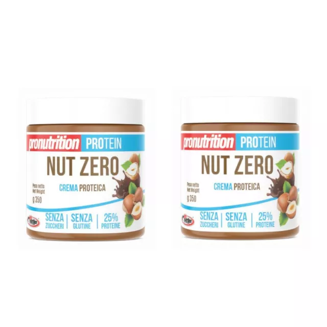 PRO NUTRITION NUT ZERO crema alle NOCCIOLE senza zuccheri 350g 2 BARATTOLI