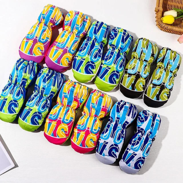 Children Boys Girls Kids Ski Gloves Sports Mittens Waterproof Thick Warm