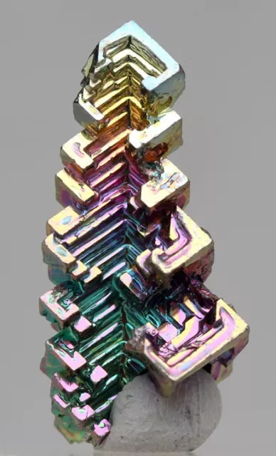 BISMUTH  Rainbow Iridescent Crystal Cluster Mineral Specimen Element