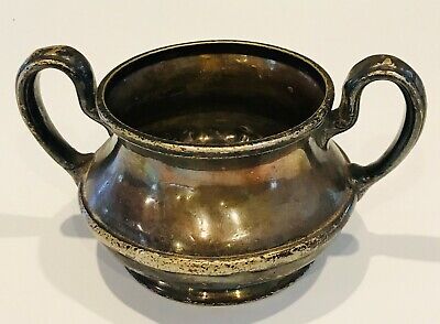 R Wallace Silver Soldered North American Pattern 2 Handle Sugar Bowl Very Old 2