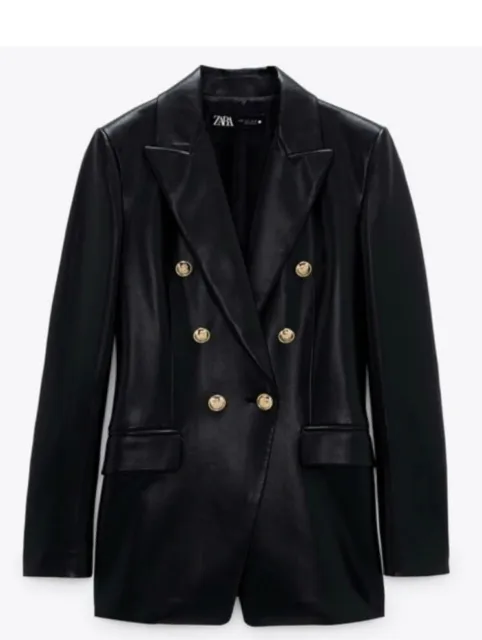Zara Faux Leather Blazer Xs FOR SALE! - PicClick UK