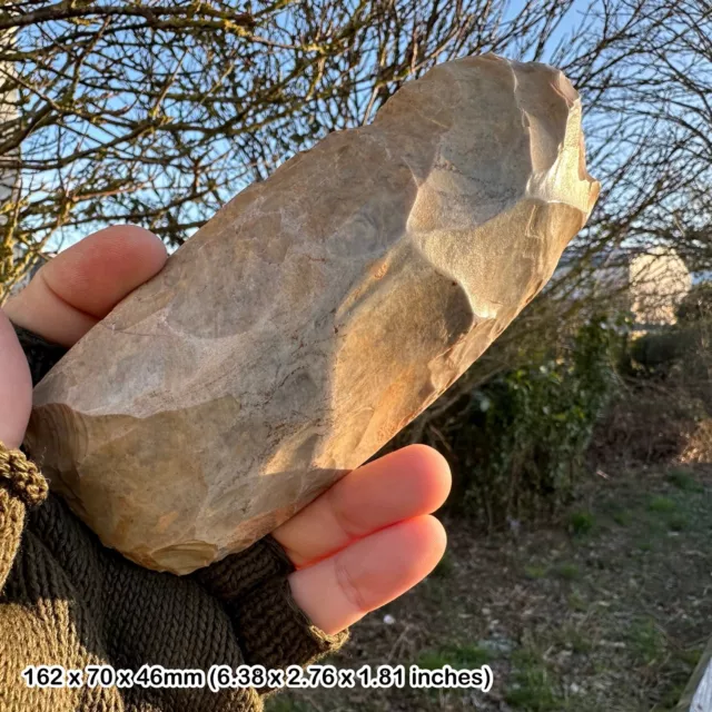 Authentic stone age flint hand axe rare artifact for collectors and enthusiasts